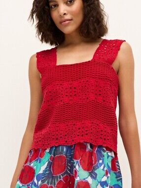 Nwt Keeley Red Eyelet Top Marie Oliver Sz Small
